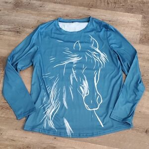 Blue Horse Shirt, Size S